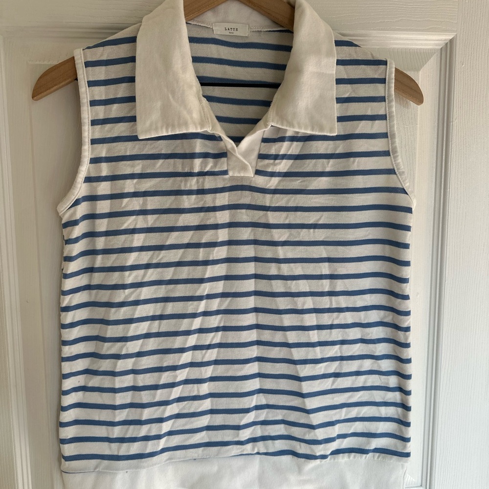 Latte cap sleeve sweater vest
